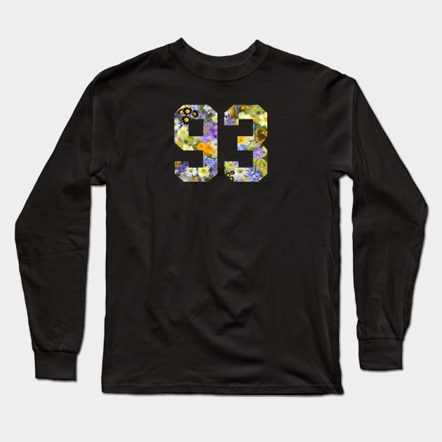 Floral Number 93 Long Sleeve T-Shirt by Eric Okore